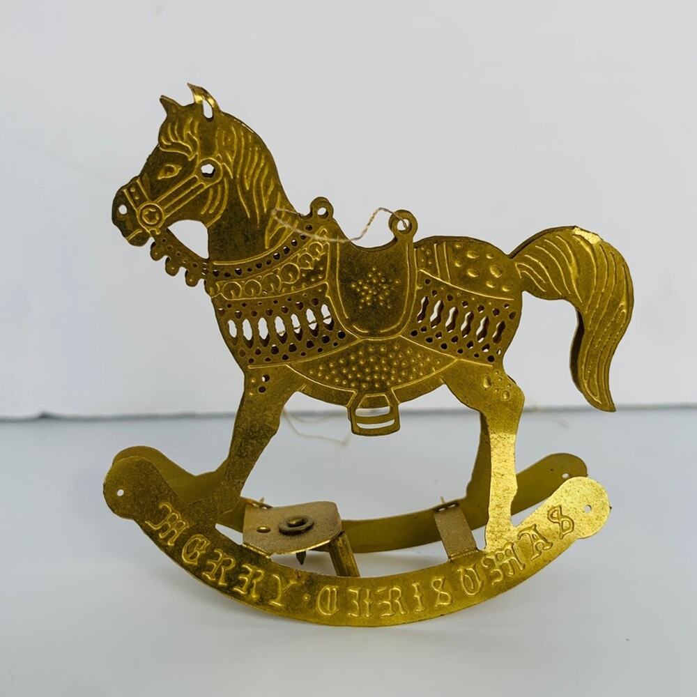 Vintage Brass Rocking Horse Ornament